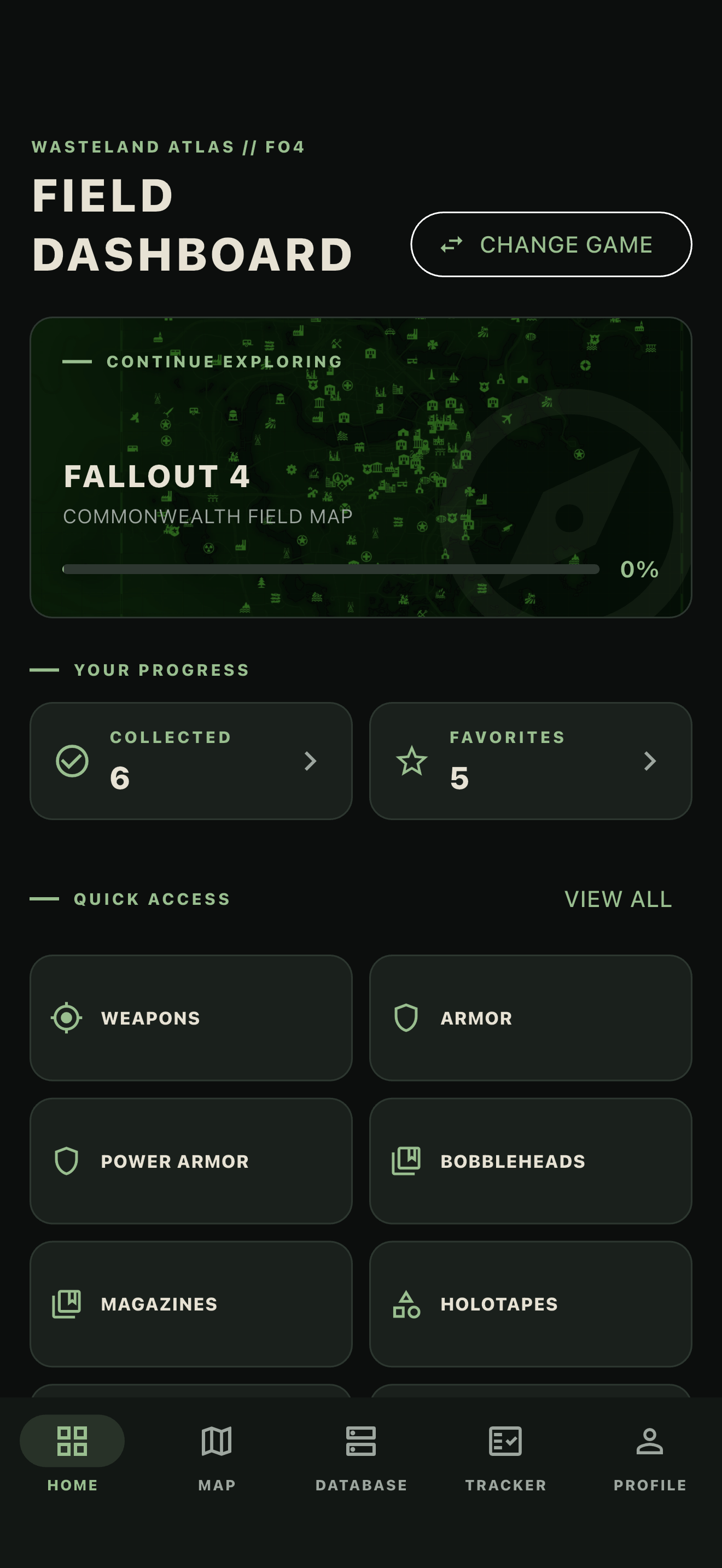Wasteland Atlas field dashboard